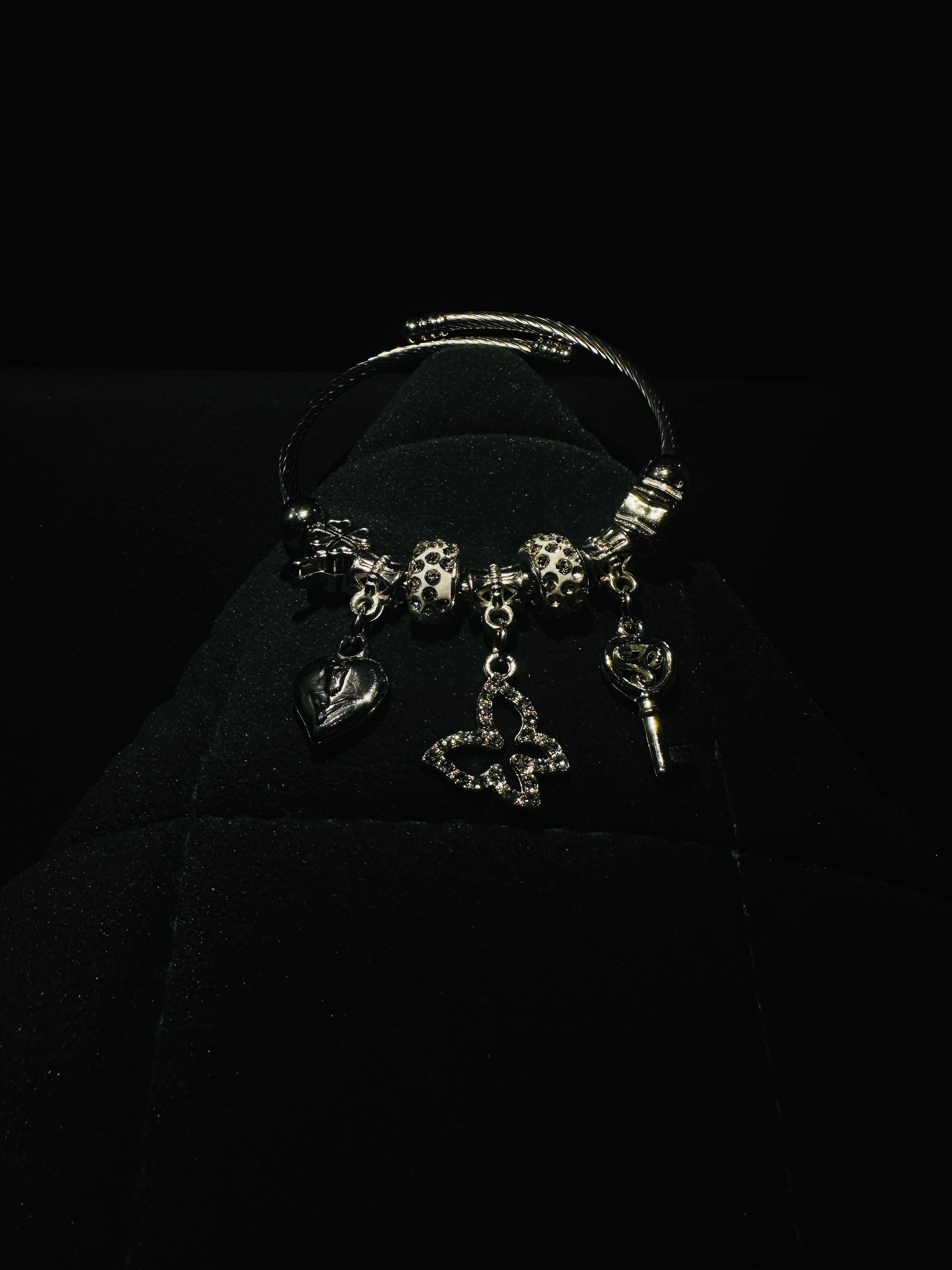 Noir Elegance Charm Bracelet