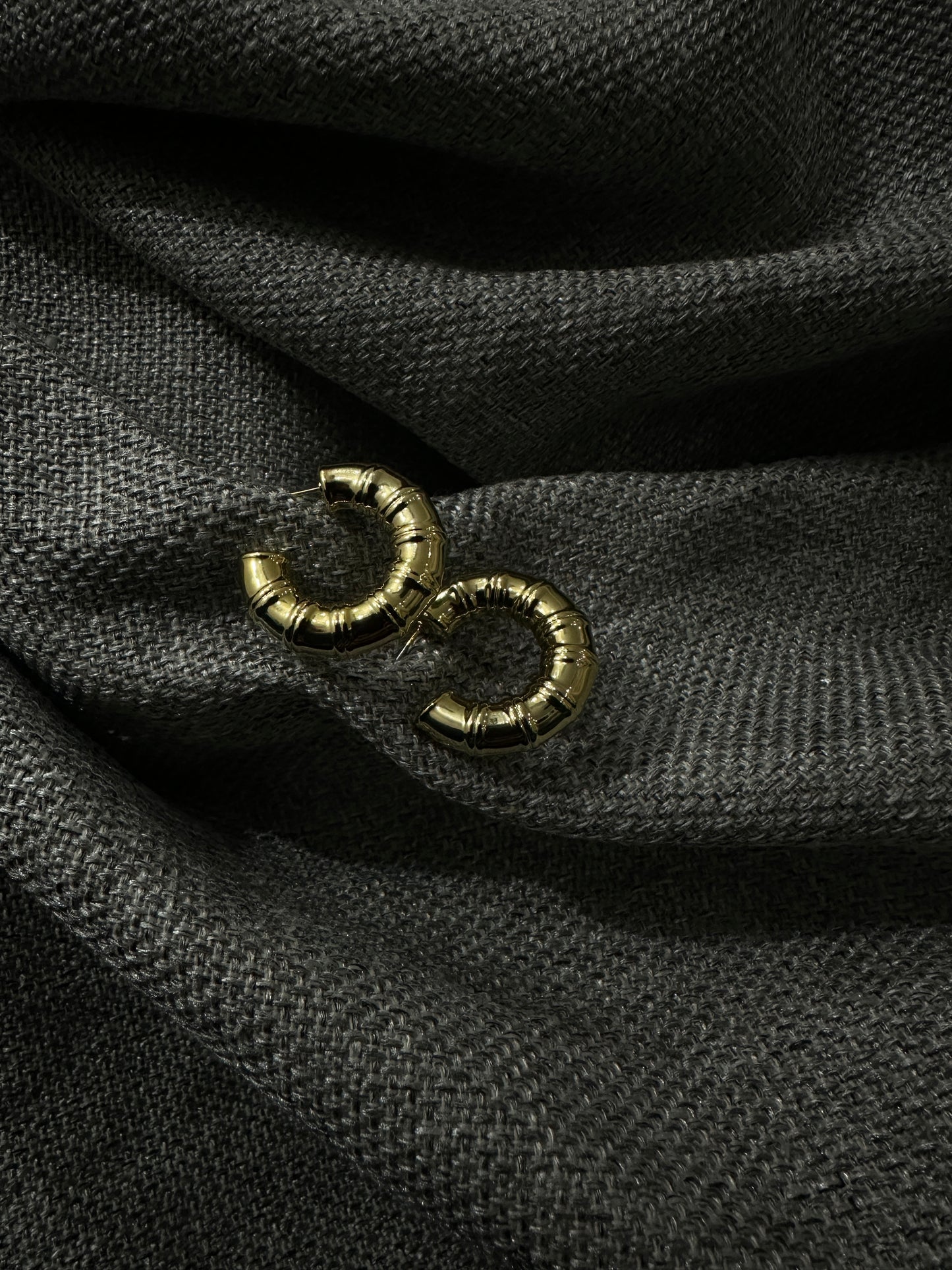 Golden Bamboo Hoops
