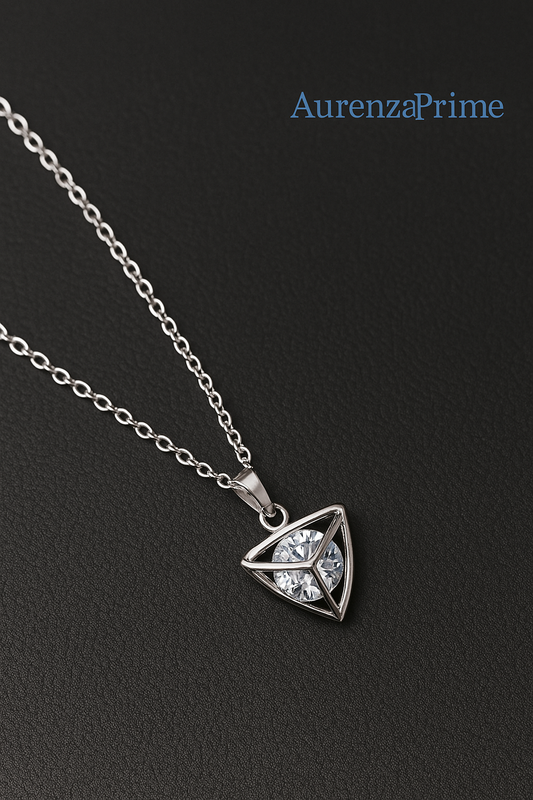 π Stellar Triad β Geometric Solitaire Pendant