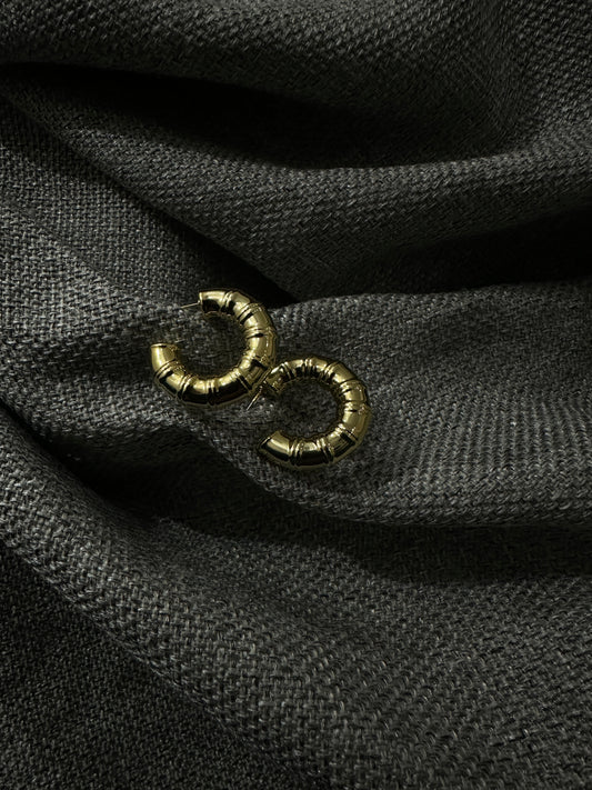 Golden Bamboo Hoops