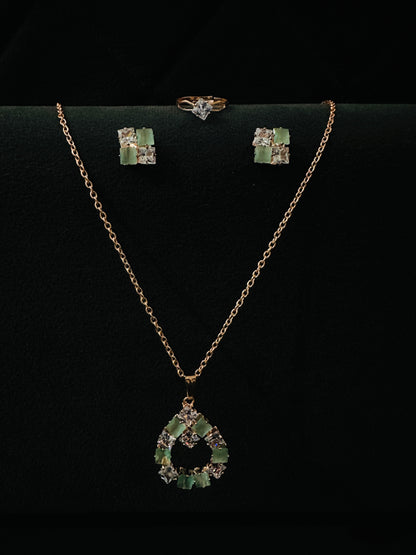 🍑 Peach Blossom Set – Sparkle in Every Detail