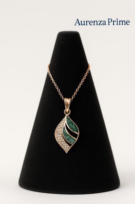 🍃 Emerald Whisper Pendant – by Aurenza Prime