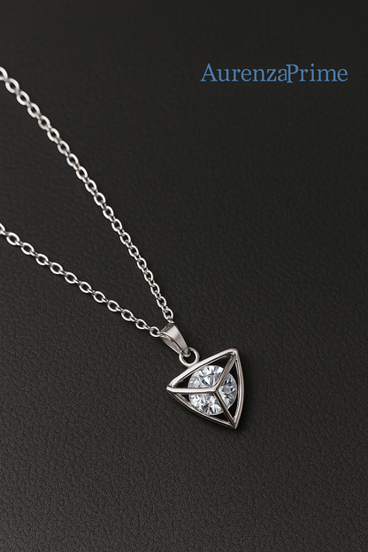 💎 Stellar Triad – Geometric Solitaire Pendant